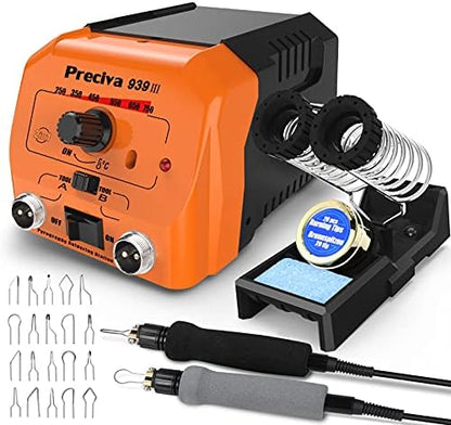 Preciva Wood Burning Kit with Two Handles, 40W 482-1382℉ Adjustable Temperature Wood Burning Tool Set, 20 Tips for Pyrography Wood Engraving Craft by FindtheToolsYouWant