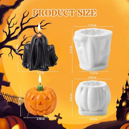 SACATR 5LB Halloween Candle Making Kit with Pumpkin & Ghost Silicone Molds - Image 4