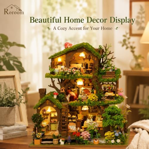 Roroom DIY Miniature House Kit, Fairy Forest Book House Dollhouse Kit - Image 5