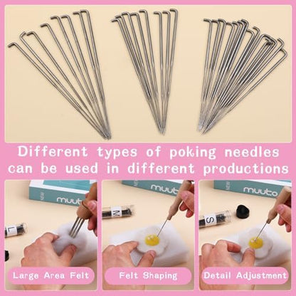 Complete Wool Felting Tools, Needle Felting Kit, Needle Felting Tools with 90Pcs Needle Felting Needles, 3Pcs Needle Bottles,2Pcs Needle Felting Pen,Needle Felting Tools for Beginner,Professional - Image 4