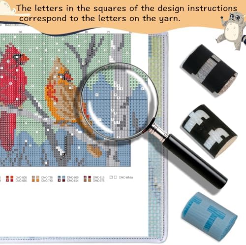 ZFFLYH Latch Hook Kits Rug, Cardinal Crocheting Carpet Rug with Printed Canvas for Adults Beginners, 20.5X15 Inch 2 - Cardinal - Image 5