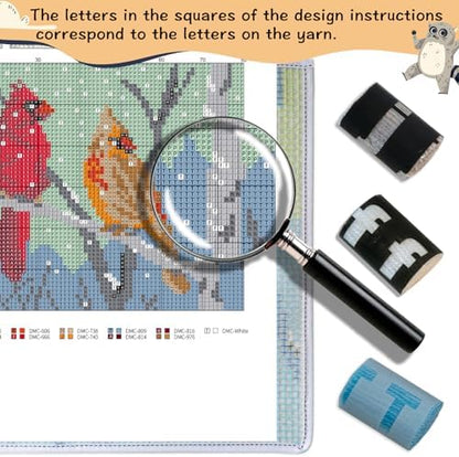 ZFFLYH Latch Hook Kits Rug, Cardinal Crocheting Carpet Rug with Printed Canvas for Adults Beginners, 20.5X15 Inch 2 - Cardinal - Image 5