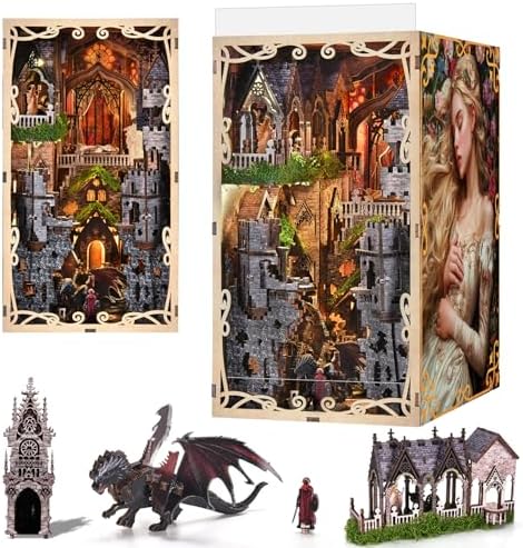 CCCDF Sleeping Beauty Book Nook Kit, DIY Miniature House Dollhouse Kit by CCCDF