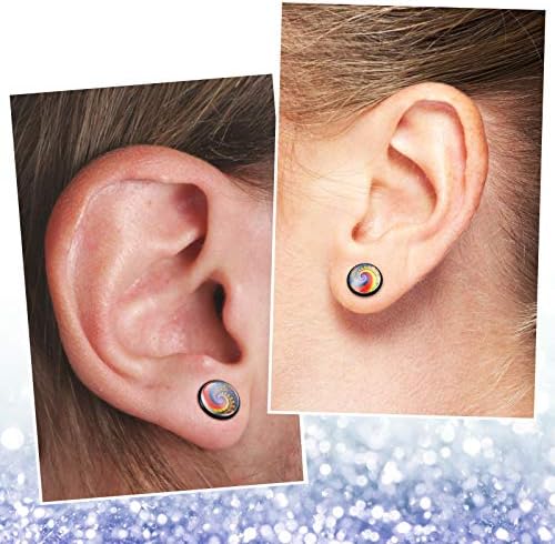 Hicarer 300 Pcs Earring Posts, Black with Black and Clear - Image 6
