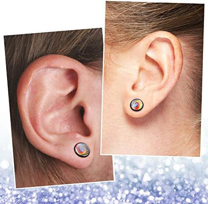 Hicarer 300 Pcs Earring Posts, Black with Black and Clear - Image 6