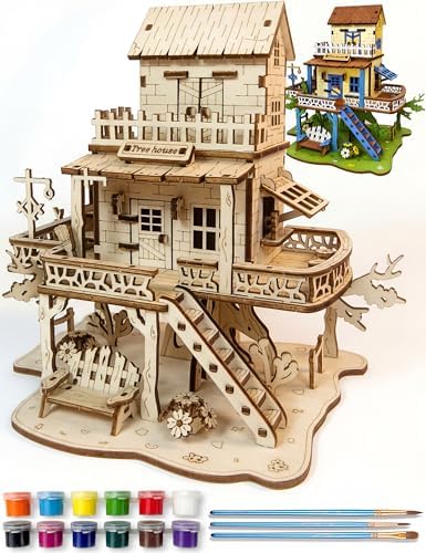 BOOZUU 3D Wooden Treehouse Puzzle for Adults by BOOZUU