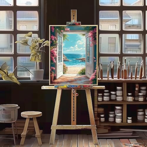 Natuyalo Paint by Numbers Kit for Adults Beginner Beach Landscape, Adult Paint by Number Kits on Canvas, Sea Scenery DIY Acrylic Painting by Numbers for Adults, Perfect for Home Wall Decor 16x20 inch - Image 2