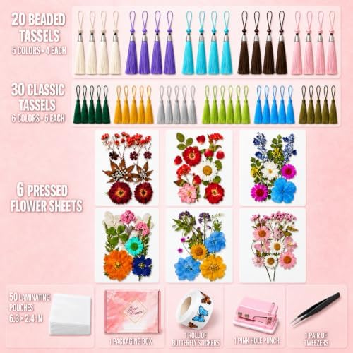 Corerpin 656 PCS Pressed Flower Bookmark Making Kit(Laminator Required) - Image 2