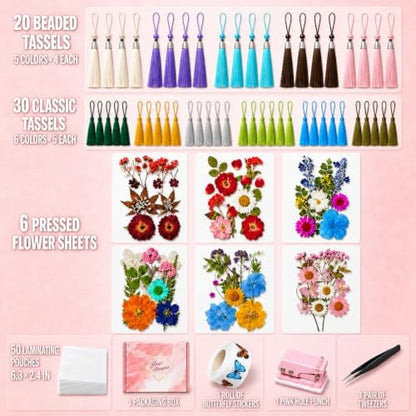 Corerpin 656 PCS Pressed Flower Bookmark Making Kit(Laminator Required) - Image 2
