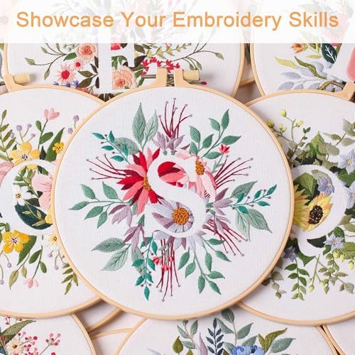Harimau Letter Pattern S Embroidery Kit for Adult Beginners, Complete Starter Pack with 1 Hoop, Needles, Instruction Guide & Embroidery Stitch Video Tutorials - Image 7