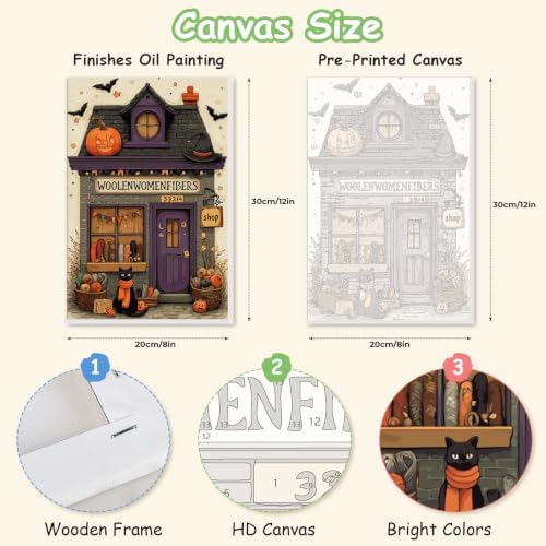 Spandrel Ghost Paint by Number Kits Floral for Adults, Halloween Paint by Number Kits on Canvas Daisy Flower, DIY Acrylic Oil Painting by Numbers Gitfs for Home Wall Decor, 8x12in - Image 2