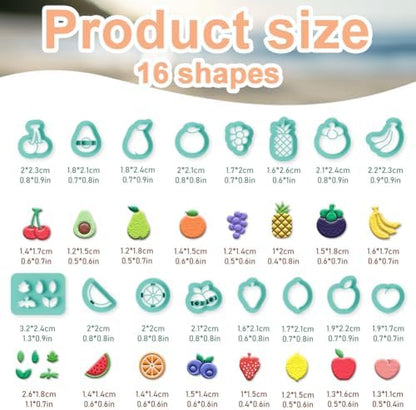 beinkmake 17Pcs Fruit Polymer Clay Cutters Pineapple Clay Earrings Cutters - Image 2