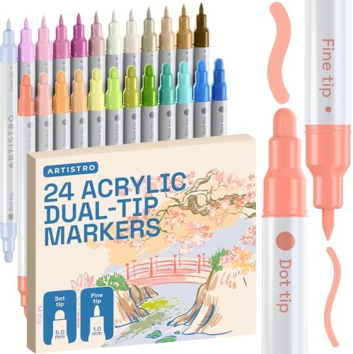 ARTISTRO Pastel Dual-Tip Acrylic Paint Marker Pens - Set of 24 by ARTISTRO