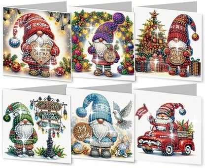 DIY Diamond Greeting Cards Set, 5D DIY Diamond Art Painting Festival Style Greeting Card, DIY Christmas Card Making Kits for Family Friends Handmade Gift-#02-6PC Goblin by Unknown