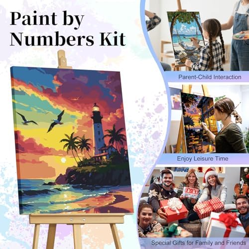 Paint by Numbers Kit for Adults, Lighthouse Number Painting Canvas Kit - Image 7