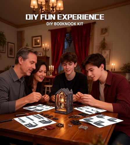 Spilay Book Nook Kit for Adults, Quite Night Prayer DIY Miniature House Kit - Image 5