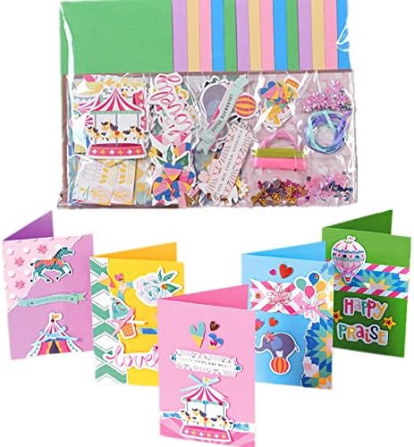 Gigicloud Paper Card Making Kits Colorful Handmade Greeting Card Kits DIY Making Material Set for Birthday Invitation, Thanksgiving, Christmas,Holiday,Baby Shower by Unknown