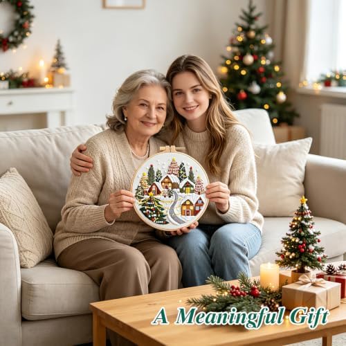 Christmas Embroidery Kit, 3 Pack Christmas Cross Stitch Kits for Adult - Image 7