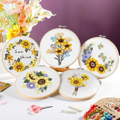 wtisan 5 Pack Embroidery kit for Beginners Adults DIY Starter Kit - Image 6