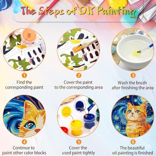 Paint by Numbers Kit for Adults,Cat Paint by Numbers Animals,16x20 lnch - Image 6