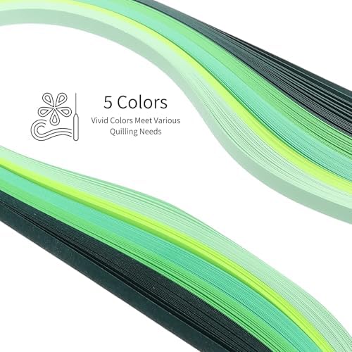 MECCANIXITY Paper Quilling Kit, 21.3 Inch 3mm Paper Quilling Strips with Blue Pen for Beginners DIY Hand Crafts Teaching Tools Flower Decoration(Green, Pack of 120) - Image 3