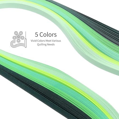 MECCANIXITY Paper Quilling Kit, 21.3 Inch 3mm Paper Quilling Strips with Blue Pen for Beginners DIY Hand Crafts Teaching Tools Flower Decoration(Green, Pack of 120) - Image 3