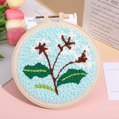 Allazone 4 PCS Punch Needle Kit, Embroidery Kit for Beginners Adults, Punch Needle Embroidery Kit, Handcraft Punch Needle Kits, Love and Flowers - Image 7