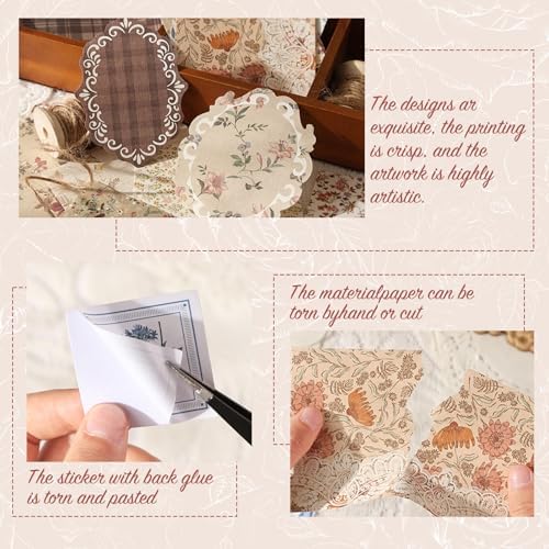 400Pcs Floral Scrapbook Supplies Kit,Junk Journal Supply for Beginner - Image 5