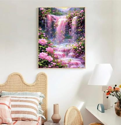 Mrnsiet Paint by Numbers Kit for Adults Beginners, Waterfall Landscape Adult Paint by Numbers on Canvas, Without Frame Acrylic Painting Crafts for Home Decor (16x20inch) - Image 4