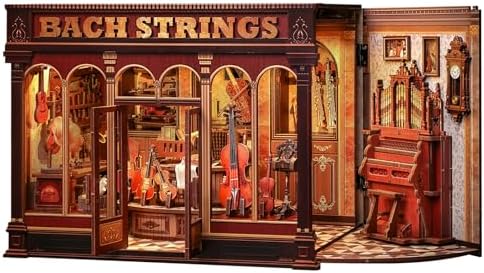 Book Nook Kit for Adults, DIY Miniature Dollhouse Kit (Bach Strings) by EndlessLimit
