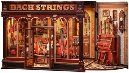 Book Nook Kit for Adults, DIY Miniature Dollhouse Kit (Bach Strings) by EndlessLimit