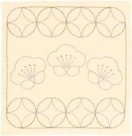 Sashiko kit cloth plum and round cloisonne / 244 by Unknown