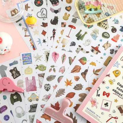 1900+ PCS Vintage Cute Scrapbook Sticker Book, 50 Sheets Retro & Ins Little Object Theme Korean Stickers for Scrapbooking, Art Scrapbook Supplies for Adults Teens Women Girls Junk Journal Journaling - Image 5
