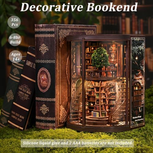 ISSEVE Book Nook Kit, Library Booknook Kits Dollhouse Bookshelf Decoration - Image 3