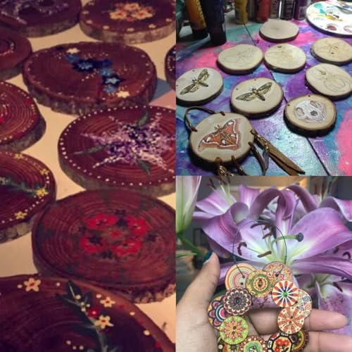 Natural Wood Slices for Crafts, 1.2"-2.5" Mini Assorted Unfinished Wood Tree Bark Round Log Discs for Arts & Crafts Christmas Ornaments Wedding Centerpieces (Assorted Size - 8OZ) - Image 7