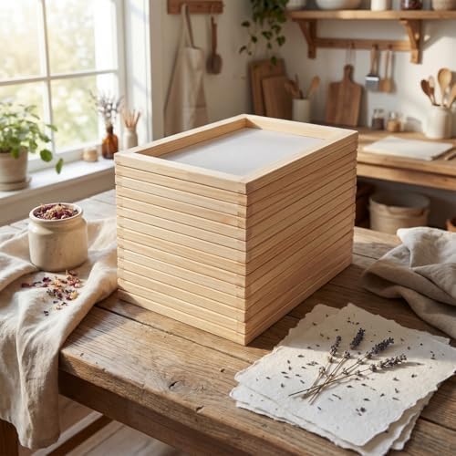 Leemeexaa 6pcs Wooden Paper Making Frame Kit 5 x 7 Inch Paper Making Screen Deckle for Paper Making Handmade Paper Making DIY Craft Classroom Handicraft Project Art Projects (6) - Image 6