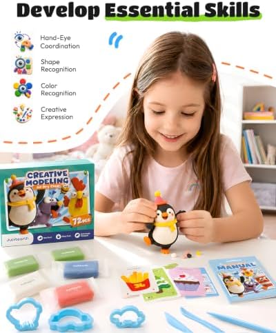 JUPITEARTH Air Dry Clay for Kids, 72 Colors Modeling Clay Kit - Image 5