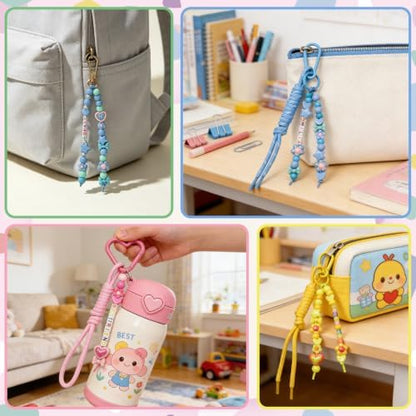 828 PCS Paracord Keychain Kit, Bead Keychain Kit for Making Bag Charms Kit - Image 4