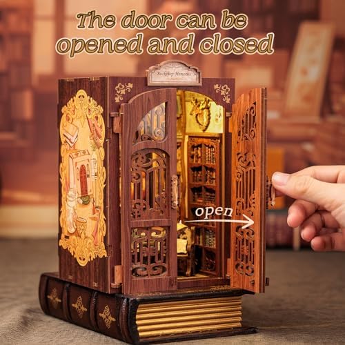 Book Nook Kit Bookshop Memories - 3D Wooden Puzzles with LED - Image 4
