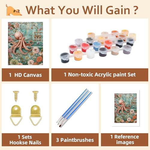 Reivworl Animal Paint by Numbers Kit for Adults Beginner 16×20 inch - Image 6