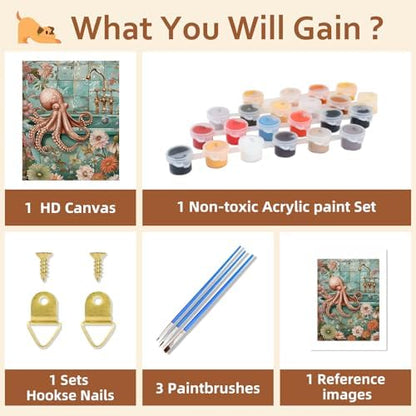 Reivworl Animal Paint by Numbers Kit for Adults Beginner 16×20 inch - Image 6
