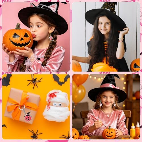 MARFOREVER 40 Pcs/20 Pairs Pink Halloween Charms for Jewelry Making - Image 4