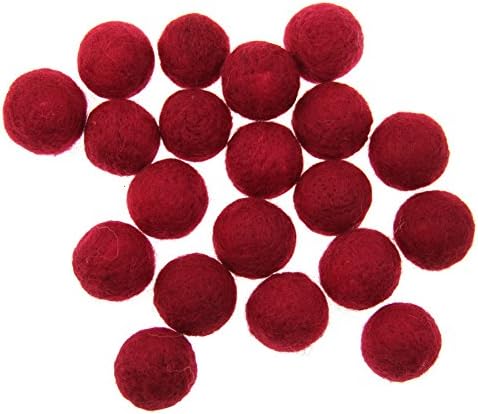 Zasy 30mm Needle Wool Felt Balls Foam Filled Wool Felt Pom Pom Home Decor DIY (Wine Red) - Image 3