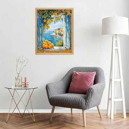 AIRDEA Landscape Paint by Numbers for Adults,Seaside Scenery Painting by Number Kits on Canvas,Frameless,16x20in DIY Acrylic Painting for Beginner,Home Wall Decor - Image 7