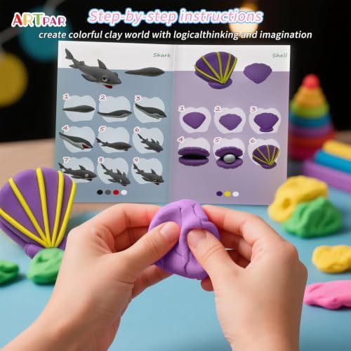 ARTPAR Air Dry Clay Kit for Kids,12 Marine Animals‌ Modeling Magic Clay Set - Image 5