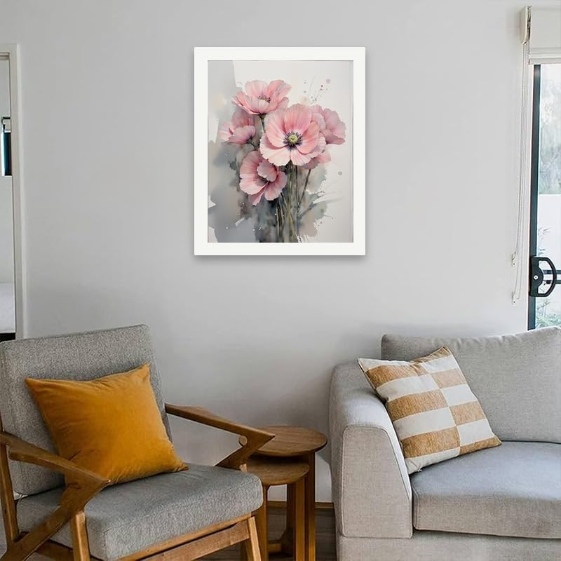 DecorFriday Floral Art Paint by Numbers Kit for Adults - DIY Pink Poppy Flower Bouquet Painting on Canvas 16x20 Inches, Acrylic Paint Set, Suitable for Beginners, Wall Art for Home or Gifts - Image 4