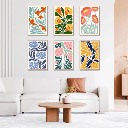 6 Pack Paint by Numbers Kit for Adults and Kids Beginner, Flower Adult Paint by Number Kits on Canvas, Easy Flowers DIY Acrylic Oil Painting by Numbers Kits Perfect for Home Wall Decor 8 x 12 Inch - Image 2