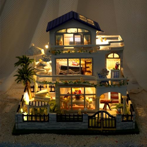 DIY Miniature Store Wooden Dollhouse Kit Cottage Villa Building 3D Model Creativity Gifts for Teens and Adults - Image 5