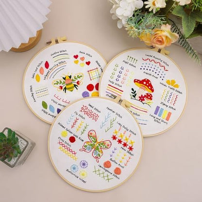 Louise Maelys 3 Pack Embroidery Kit for Beginners Learn Basic Stitches DIY - Image 5