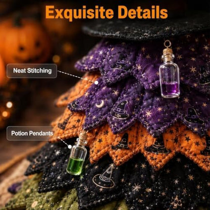 Quilted Christmas Tree Kit – Pre-Cut Fabric & Foam Cone DIY Tabletop Decoration with Tree Topper, No-Sew Holiday Craft Kit for Adults & Kids, Christmas Tree Decorations for Home, Party & Gifts (set7) - Image 4